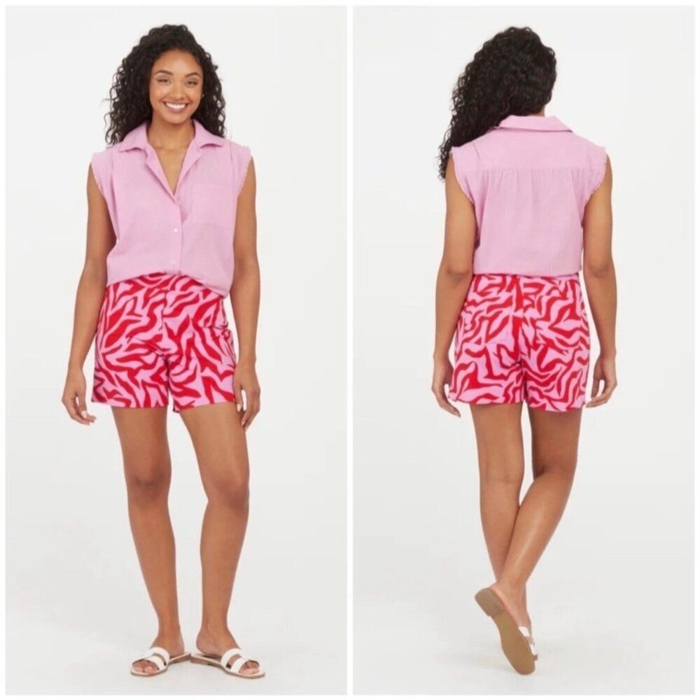 New SPANX ON THE GO PRINT 5.5" SHORTS in Zebra Print  XL